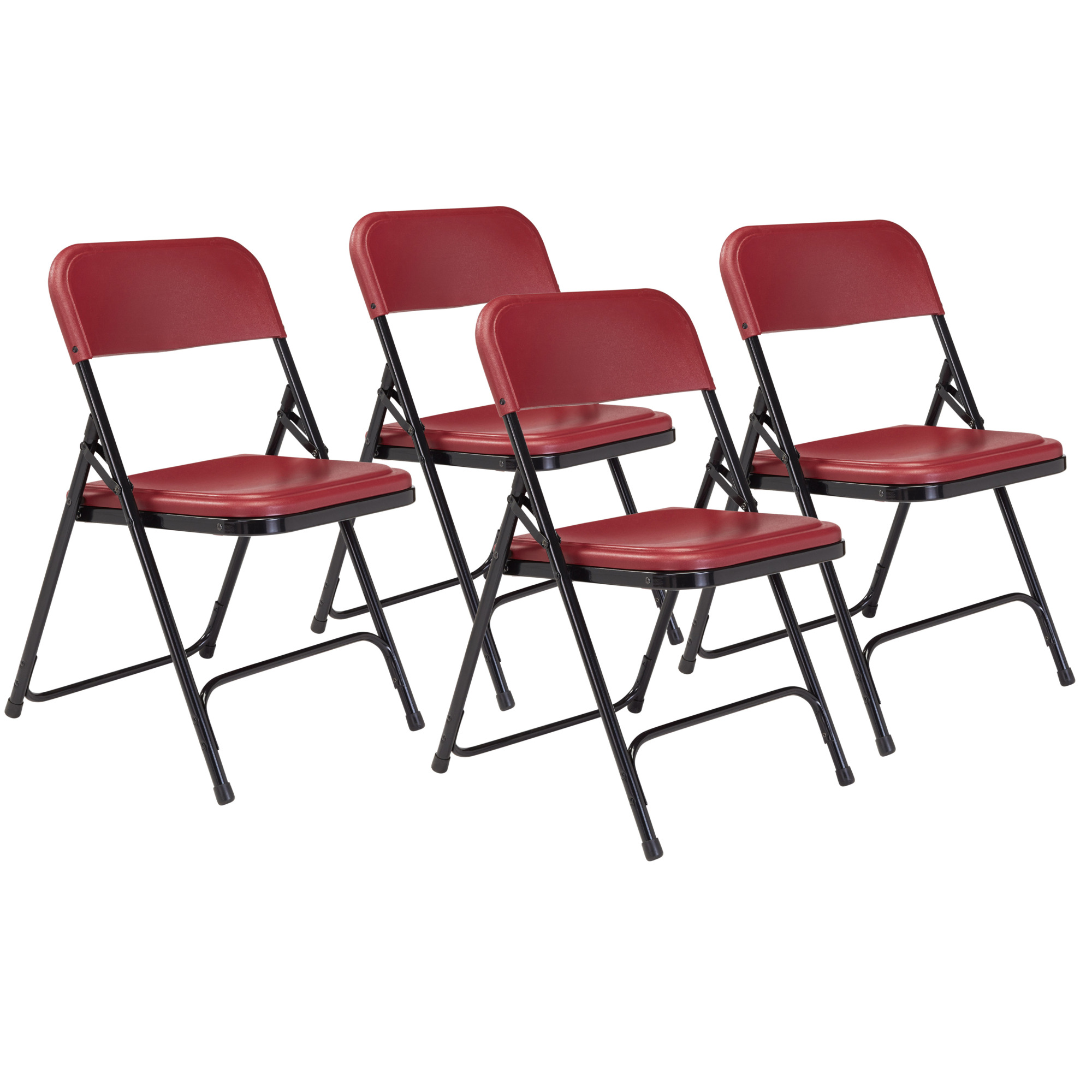National Public Seating, 800 Series Plastic Folding Chair, Primary Color Burgundy, Included (qty.) 4, Seating Type Folding Chair, Model# 818